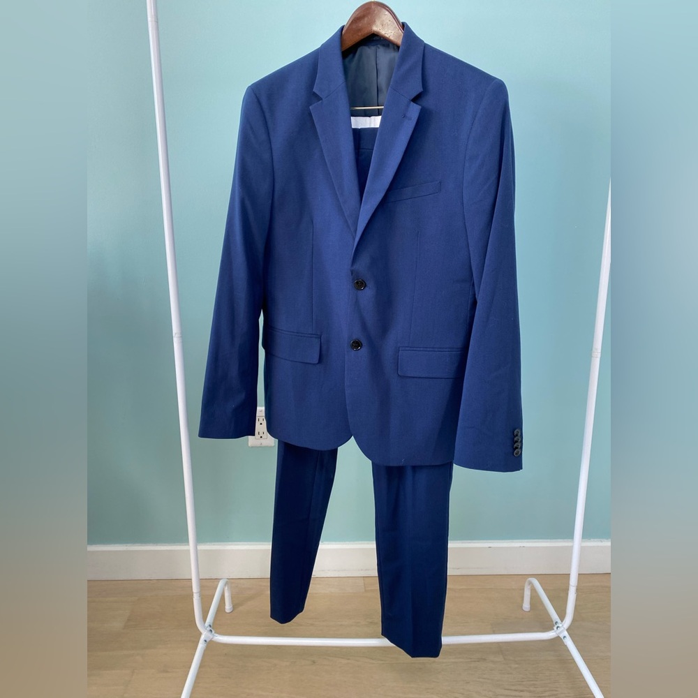 H&M Deep Blue Slim Suit Set 40R